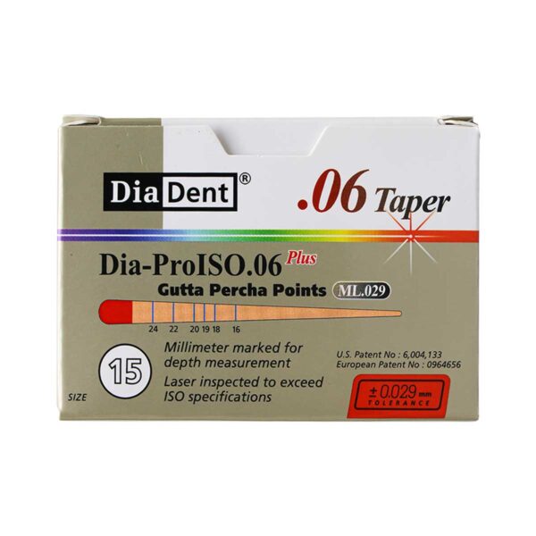 کن گوتا پرکا مدرج تیپر 6% Dia Dent - خرید کن گوتا پرکا مدرج تیپر 6 درصد دیادنت - فروشگاه تجهیزات دندانپزشکی خانه الماس - قیمت کن گوتا پرکا