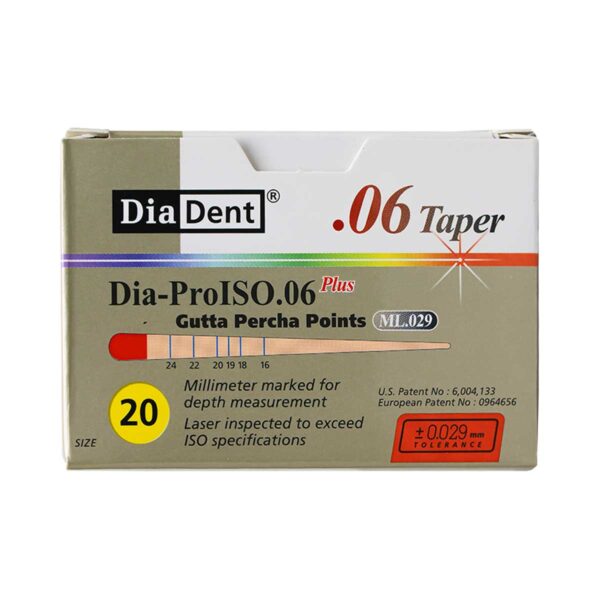 کن گوتا پرکا مدرج تیپر 6% Dia Dent - خرید کن گوتا پرکا مدرج تیپر 6 درصد دیادنت - فروشگاه تجهیزات دندانپزشکی خانه الماس - قیمت کن گوتا پرکا
