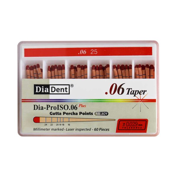 کن گوتا پرکا مدرج تیپر 6% Dia Dent - خرید کن گوتا پرکا مدرج تیپر 6 درصد دیادنت - فروشگاه تجهیزات دندانپزشکی خانه الماس - قیمت کن گوتا پرکا