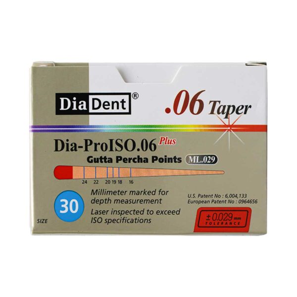 کن گوتا پرکا مدرج تیپر 6% Dia Dent - خرید کن گوتا پرکا مدرج تیپر 6 درصد دیادنت - فروشگاه تجهیزات دندانپزشکی خانه الماس - قیمت کن گوتا پرکا