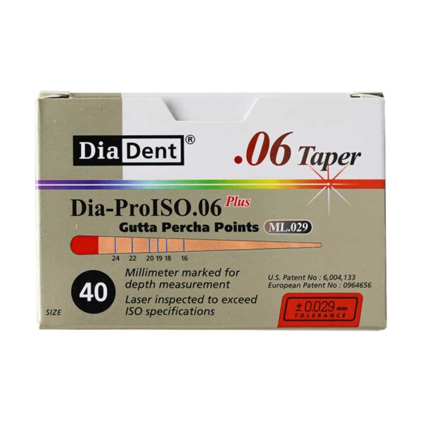 کن گوتا پرکا مدرج تیپر 6% Dia Dent - خرید کن گوتا پرکا مدرج تیپر 6 درصد دیادنت - فروشگاه تجهیزات دندانپزشکی خانه الماس - قیمت کن گوتا پرکا