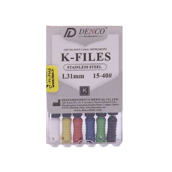 K فایل طول 31 Denco - قیمت و خرید K فایل طول 31 Denco - خرید انواع K فایل Denco - فروش فایل دستی - تجهیزات دندانپزشکی خانه الماس - دندانت