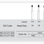 فرز الماسی مدل تخم مرغی توربین | Dental Diamond Burs Egg 833