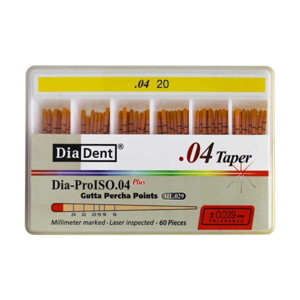 کن گوتا پرکا مدرج تیپر 4% Dia Dent - گوتا پرکا مدرج تیپر 4% برند دیادنت - خرید و قیمت کن گوتا پرکا مدرج تیپر 4 درصد - Gutta Percha Points
