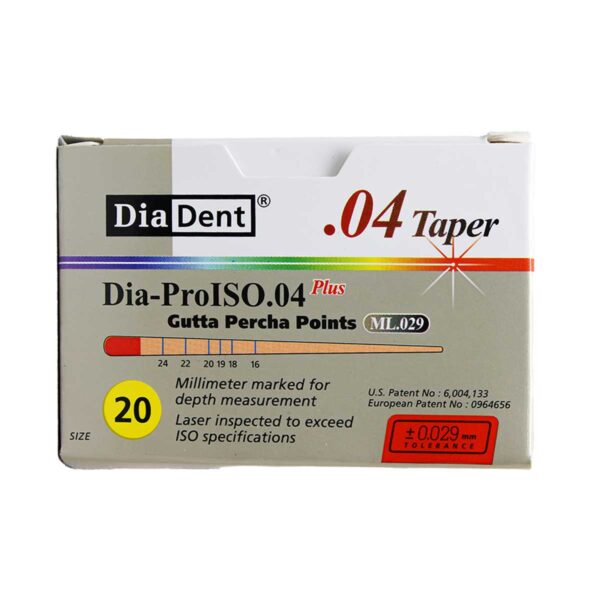 کن گوتا پرکا مدرج تیپر 4% Dia Dent - گوتا پرکا مدرج تیپر 4% برند دیادنت - خرید و قیمت کن گوتا پرکا مدرج تیپر 4 درصد - Gutta Percha Points