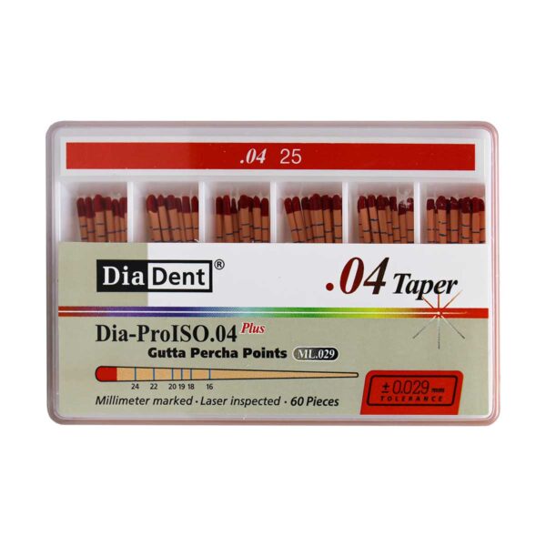 کن گوتا پرکا مدرج تیپر 4% Dia Dent - گوتا پرکا مدرج تیپر 4% برند دیادنت - خرید و قیمت کن گوتا پرکا مدرج تیپر 4 درصد - Gutta Percha Points