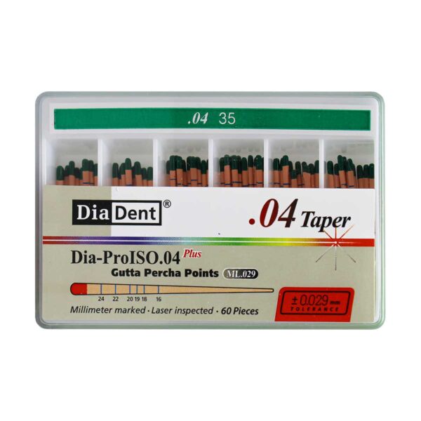 کن گوتا پرکا مدرج تیپر 4% Dia Dent - گوتا پرکا مدرج تیپر 4% برند دیادنت - خرید و قیمت کن گوتا پرکا مدرج تیپر 4 درصد - Gutta Percha Points