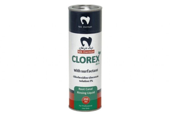 محلول کلرهگزیدین 2% کلورکس نیک درمان - خرید و قیمت محلول کلروهگزیدین 2% Clorex 250ml - فروشگاه دندانپزشکی آنلاین تهران دنت