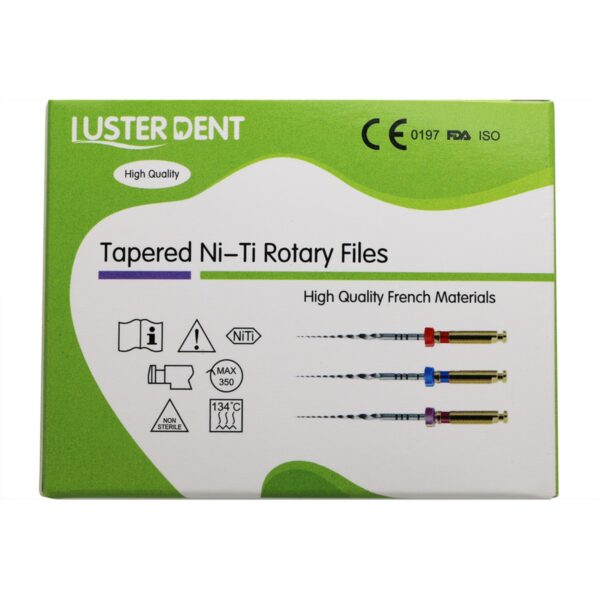 فایل روتاری Tapered Ni-Ti Rotary Files - تجهیزات دندانپزشکی خانه الماس - فایل روتاری برند لاستردنت - خرید و قیمت فایل روتاری لاستردنت