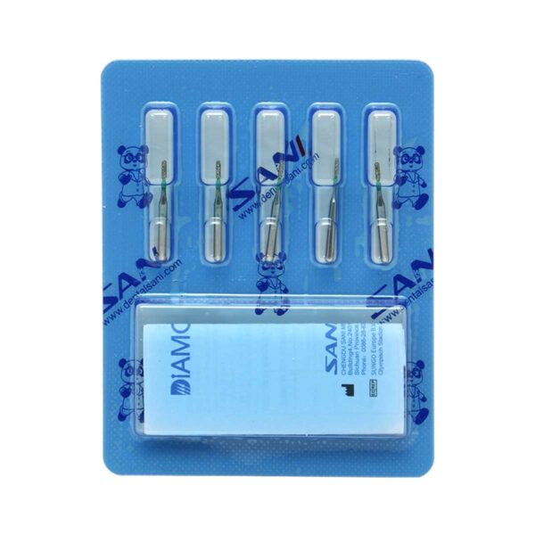 فرز الماسی مدل استوانه ای ته صاف توربین 5 عددی - خرید و قیمت اندودانتیکس - Dental Diamond Burs Flat End Cylinder 835 - تجهیزات دندانپزشکی