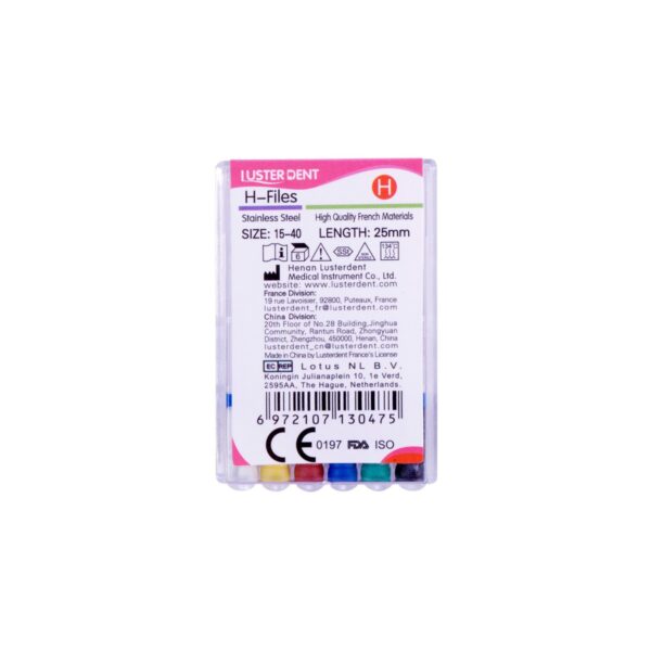 خرید و قیمت H فایل طول 25 Lusterdent - قیمت و خرید H فایل طول 25 برند لاستردنت - فروش فایل دستی دندانپزشکی - تجهیزات دندانپزشکی خانه الماس