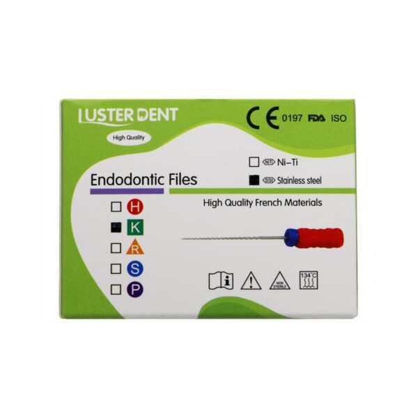 خرید و قیمت K فایل CRC طول 25 Lusterdent - خرید و قیمت K فایل طول 25 برند لاستردنت - قیمت K فایل لاستردنت - فروش فایل دستی - خانه الماس
