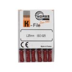 خرید و قیمت K فایل طول 25 Thomas - فایل دستی THOMAS - فروش لوازم مطب دندانپزشکی - خانه الماس - وسایل دندانپزشکی - K فایل طول 25 برند توماس
