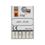 خرید و قیمت K فایل طول 25 Thomas - فایل دستی THOMAS - فروش لوازم مطب دندانپزشکی - خانه الماس - وسایل دندانپزشکی - K فایل طول 25 برند توماس