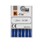 خرید و قیمت K فایل طول 25 Thomas - فایل دستی THOMAS - فروش لوازم مطب دندانپزشکی - خانه الماس - وسایل دندانپزشکی - K فایل طول 25 برند توماس