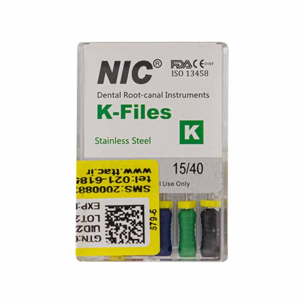 قیمت و خرید K فایل طول 25 Nik - فایل دستی K طول 25 - فروشگاه تجهیزات دندانپزشکی - تجهیزات دندانپزشکی خانه الماس - فروش انواع فایل دستی