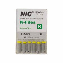 قیمت و خرید K فایل طول 25 Nik - فایل دستی K طول 25 - فروشگاه تجهیزات دندانپزشکی - تجهیزات دندانپزشکی خانه الماس - فروش انواع فایل دستی