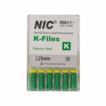 قیمت و خرید K فایل طول 25 برند NIC - فایل دستی K طول 25 - فروشگاه تجهیزات دندانپزشکی - تجهیزات دندانپزشکی خانه الماس - فروش انواع فایل دستی دندانپزشکی
