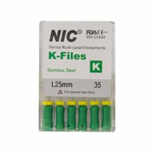 قیمت و خرید K فایل طول 25 برند NIC - فایل دستی K طول 25 - فروشگاه تجهیزات دندانپزشکی - تجهیزات دندانپزشکی خانه الماس - فروش انواع فایل دستی دندانپزشکی