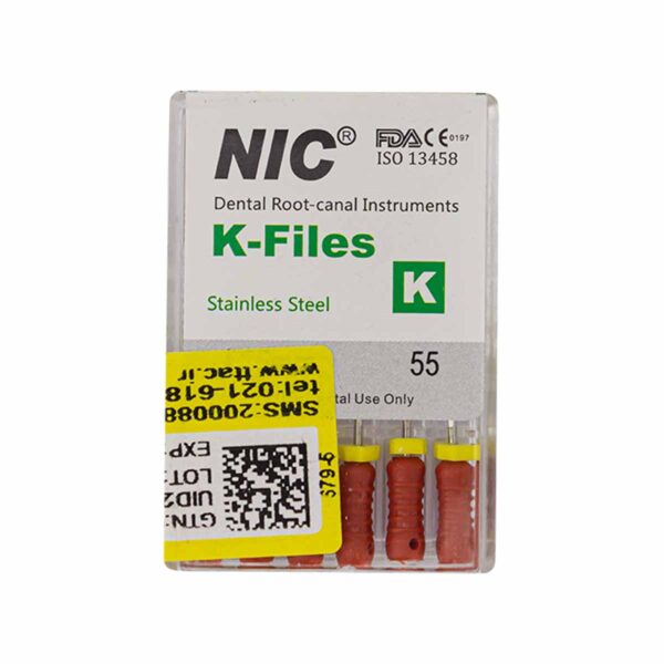 قیمت و خرید K فایل طول 25 Nik - فایل دستی K طول 25 - فروشگاه تجهیزات دندانپزشکی - تجهیزات دندانپزشکی خانه الماس - فروش انواع فایل دستی