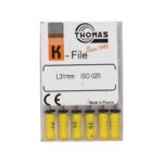 K فایل طول 31 Thomas - فایل دستی K طول 25 و 31 THOMAS - فروش لوازم مطب دندانپزشکی - خرید تجهیزات دندانپزشکی خانه الماس - دندانت - دندال