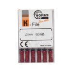 K فایل طول 31 Thomas - فایل دستی K طول 25 و 31 THOMAS - فروش لوازم مطب دندانپزشکی - خرید تجهیزات دندانپزشکی خانه الماس - دندانت - دندال