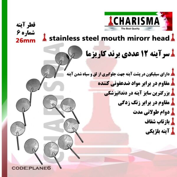 سرآینه شماره 6 کاریزما Charisma?- سرآینه دندانپزشکی - ابزار معاینه دندانپزشکی -خانه الماس
